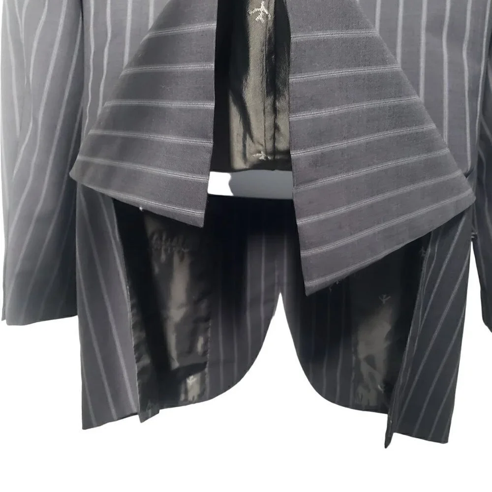 Isaia Napoli Striped Wool Mohair Blazer Double Vented Sport Coat Jacket Mens 54